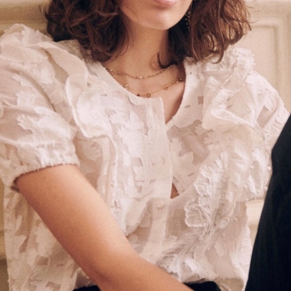 Sézane Jordana shirt in Ecru